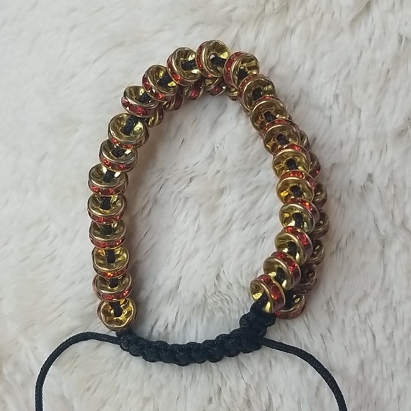 Gold and Red Crystal Bracelet - Picture 5 of 6
